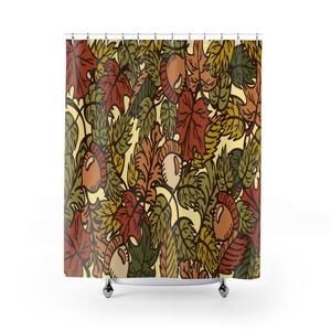 Autumn Leaves Vector Stylish Design 71" x 74" Elegant Waterproof Shower Curtain